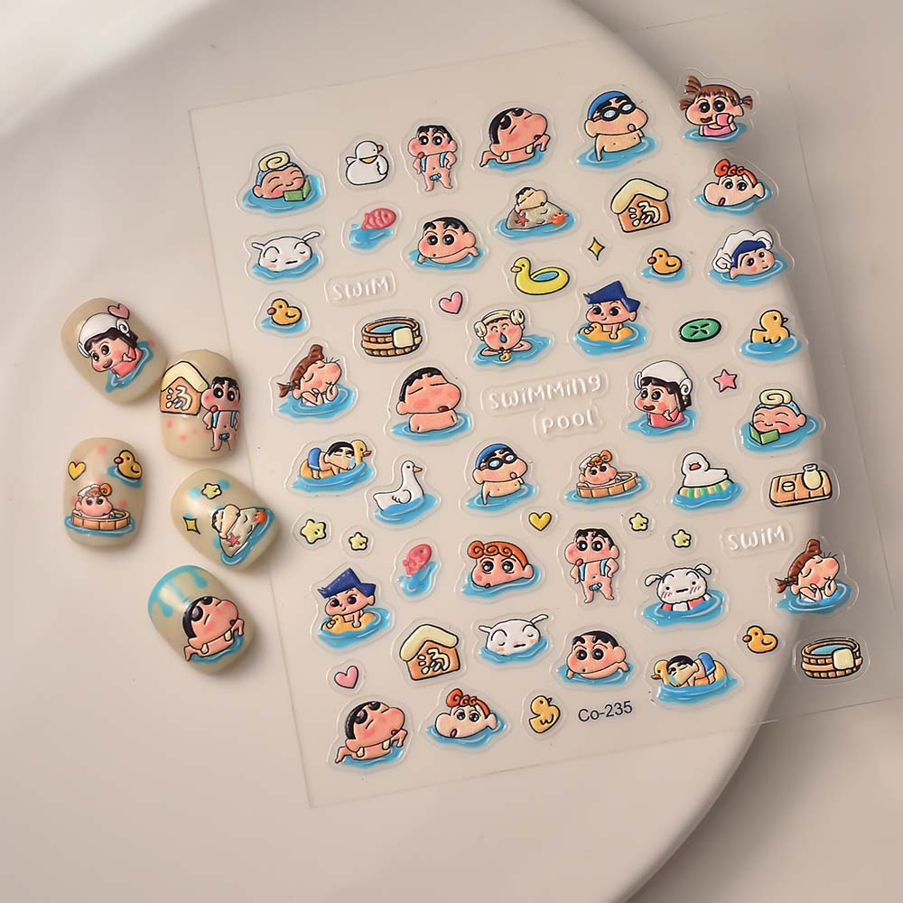 Anime Merchandise Nepal - 日本アニメクレヨンしんちゃんネイルステッカーネイルアートアクセサリー漫画ネイルアート用品かわいい子供用5Dステッカーネイルパーツ
