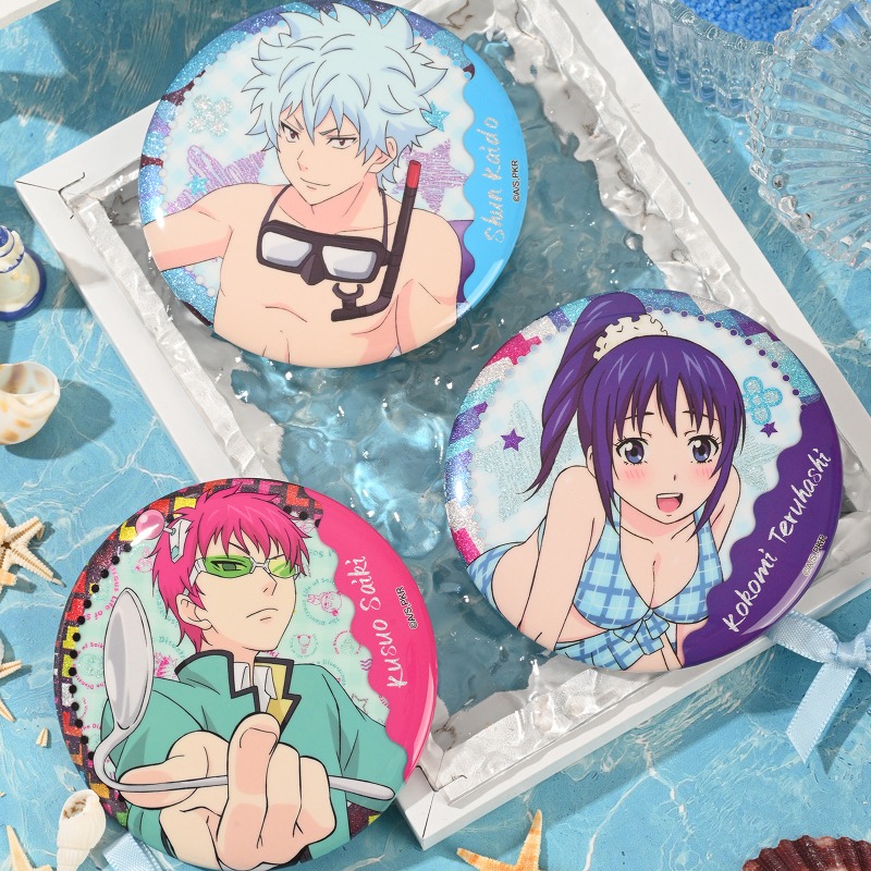 Pin Button Badge - 斉木楠雄かわいいアニメグッズラウンドメタルボタンバッジブローチピン漫画装飾ピン衣類バックパック用収集品ギフト