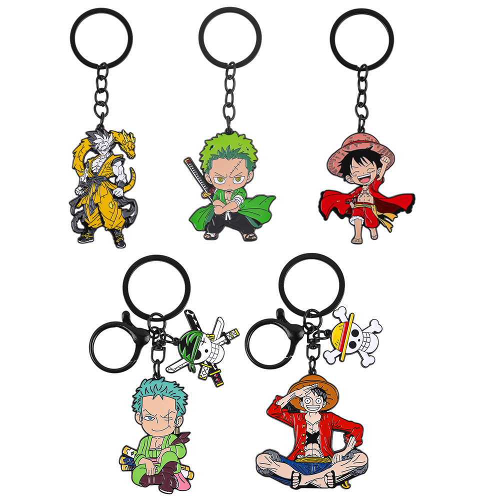 Anime One Piece Merchandise - ワンピースアニメキーホルダーセット - モンキー・D・ルフィ＆ロロノア・ゾロ 漫画キャラクター バックパックデコレーション コレクタブルギフト