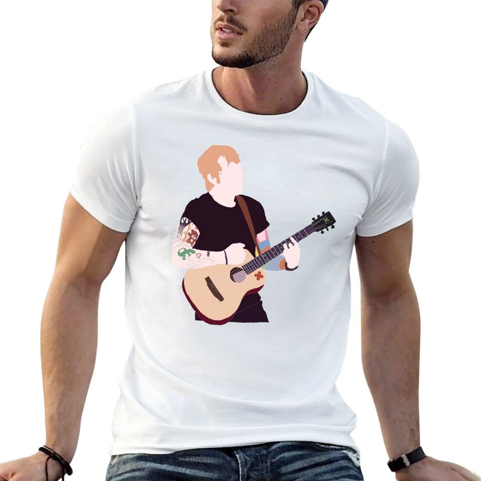 Anime Merchandise Shirt - エド・シーラン公式グッズ Tシャツ コットンTシャツパック アニメTシャツ コットンTシャツ 100%