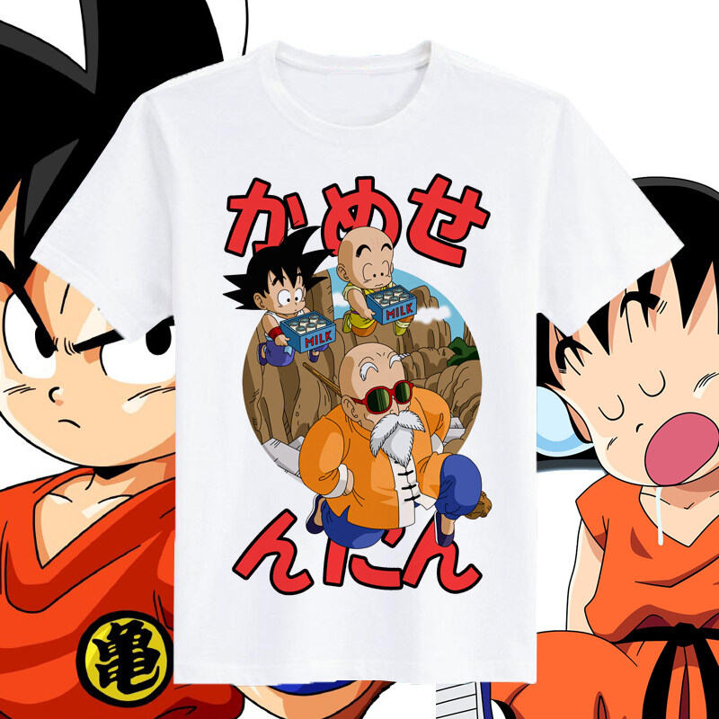 Anime Merchandise Shirt - 2026 夏新ドラゴンボールアニメ商品トレンディブランド孫悟空 Tシャツ子供親子セット純綿ルーズトップス