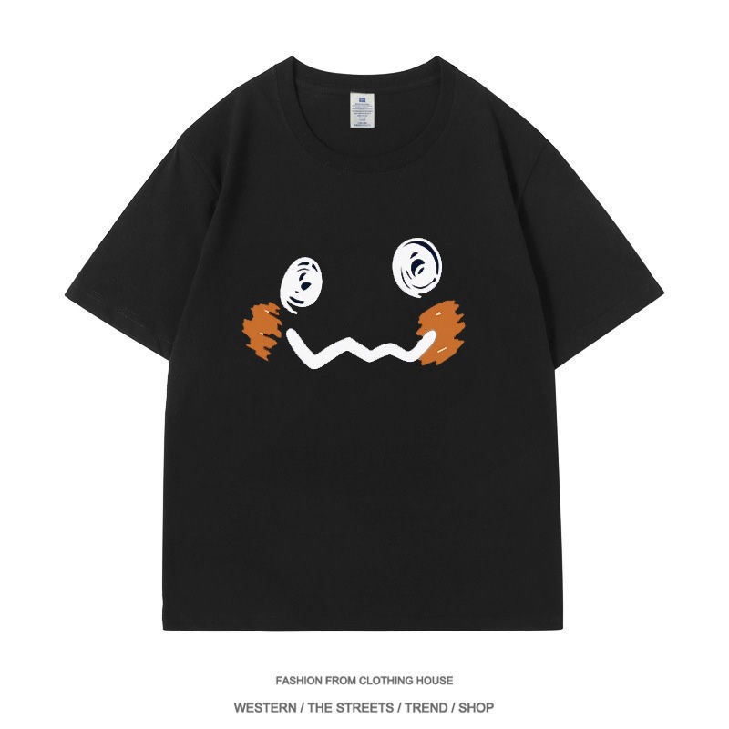 Anime Merchandise For Men - ミキQコラボTシャツ、ミニヒル漫画・アニメグッズ、半袖MClothes、絵文字、100％純綿