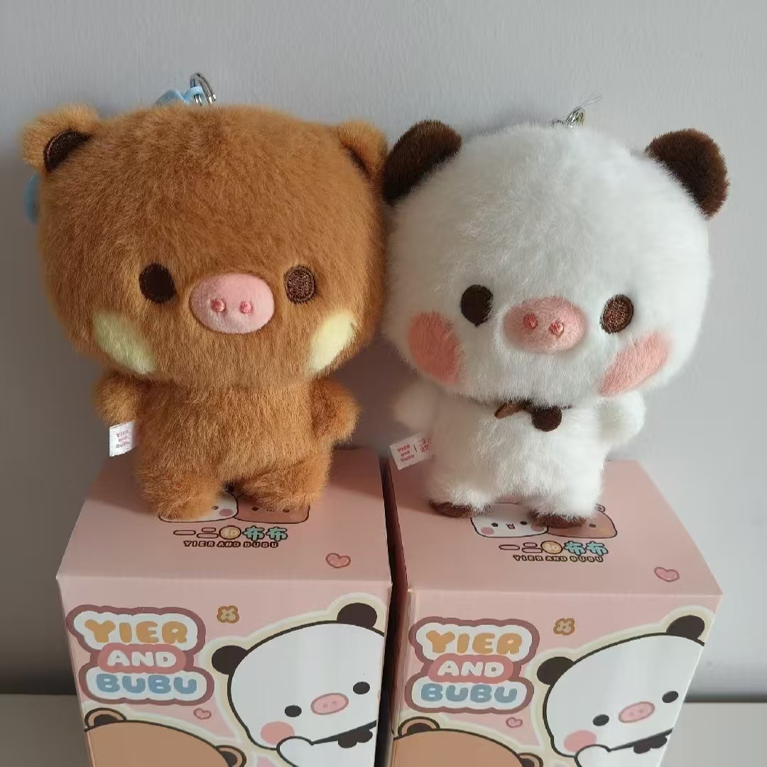 Cute Anime Merchandise - 新オリジナルアニメフィギュア イエールとブブ豚版 かわいい12cmバッグペンダントドール カップルスタイル カワイイモデル玩具 バレンタインギフト