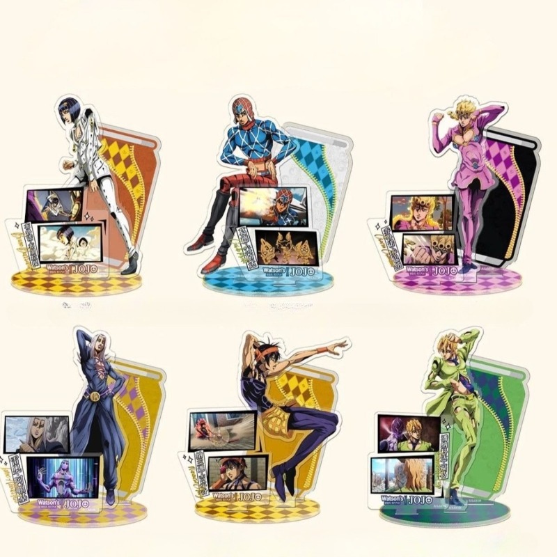Jojo Anime Merchandise - 新しいジョジョの奇妙な冒険アクリルオーナメントグイド・ミスタ＆ジョルノ・ジョバァーナフィギュアデスクトップ装飾モデルアニメコレクションギフト