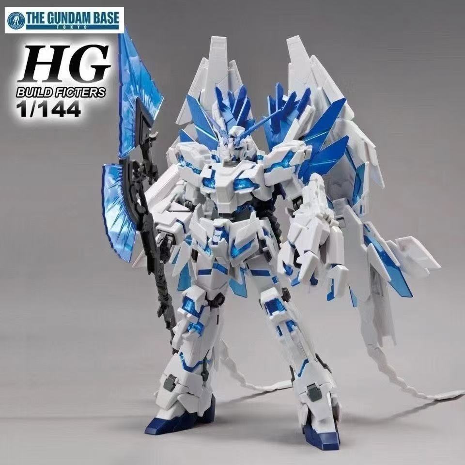 Bandai Gundam Hg - HG ユニコーンガンダム パーフェクトビリティガンプラモデル、ホワイトブルーフルアーマーデストロイモードモビルスーツ、大型ブレードウィングアクセサリー付き