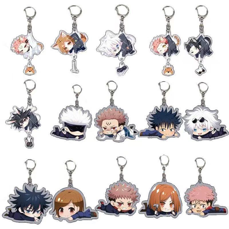 Anime Merchandise Keychains - 新呪術廻戦 アクリルキーホルダー かわいい漫画 五条悟 伏黒恵 Q版