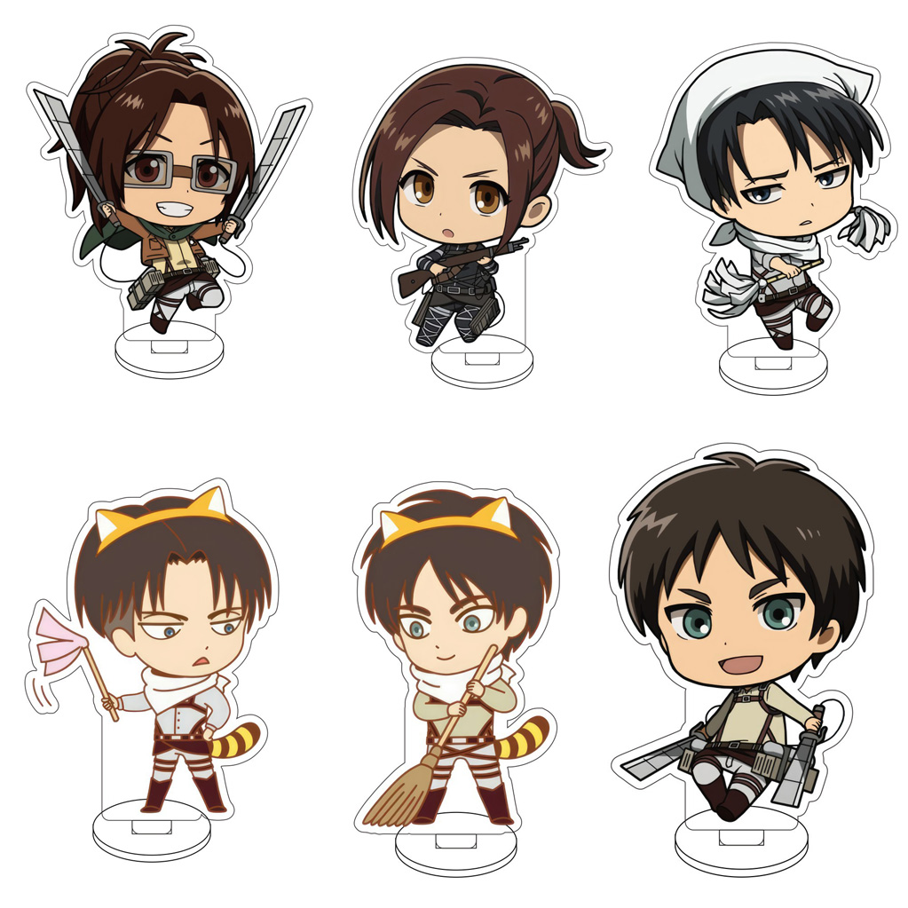 Anime Merchandise Accessories - 10 センチメートルアニメ進撃の巨人エレン・イェーガーハンジ・ゾー・ミカサ・アッカーマンアルミン・アルレルトコスアクリルフィギュアスタンドかわいいギフト装飾品