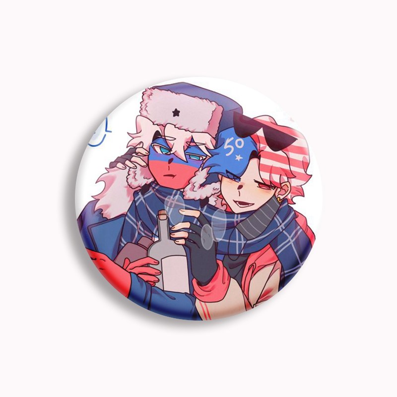 Countryhuman ファンアートボタンピンおかしいアニ - Pin Button Badge のレビューと価格