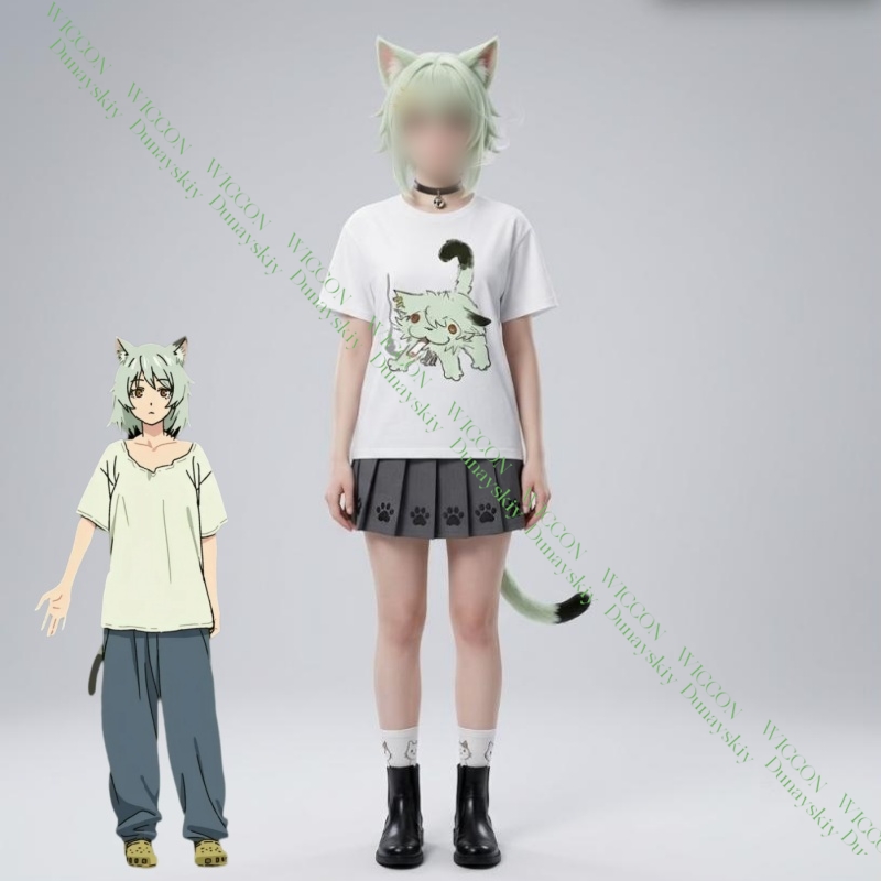 チェーンスモーカーキャットヤニコ佐藤かわいいプリント半袖イタ - Anime Merchandise Shirt のレビューと価格