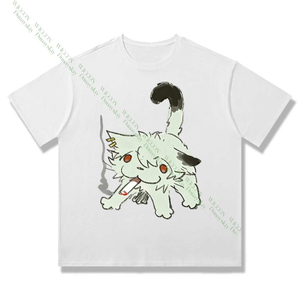 チェーンスモーカーキャットヤニコ佐藤かわいいプリント半袖イタ - Anime Merchandise Shirt のレビューと価格