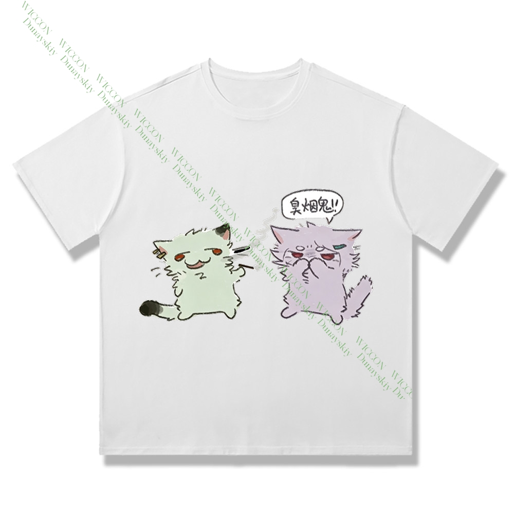 チェーンスモーカーキャットヤニコ佐藤かわいいプリント半袖イタ - Anime Merchandise Shirt のレビューと価格