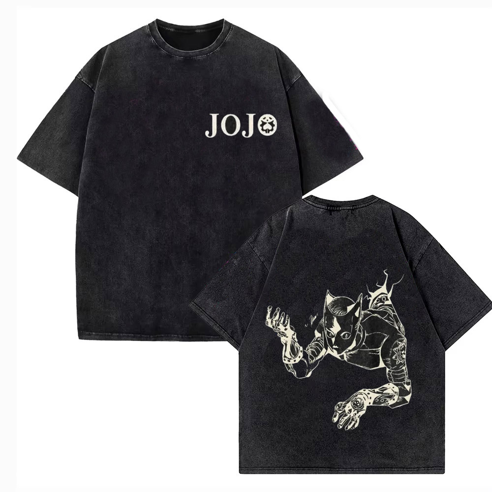 ヴィンテージウォッシュ Tシャツ男性ジョジョの奇妙な冒険ジャ - Jojo Anime Merchandise のレビューと価格