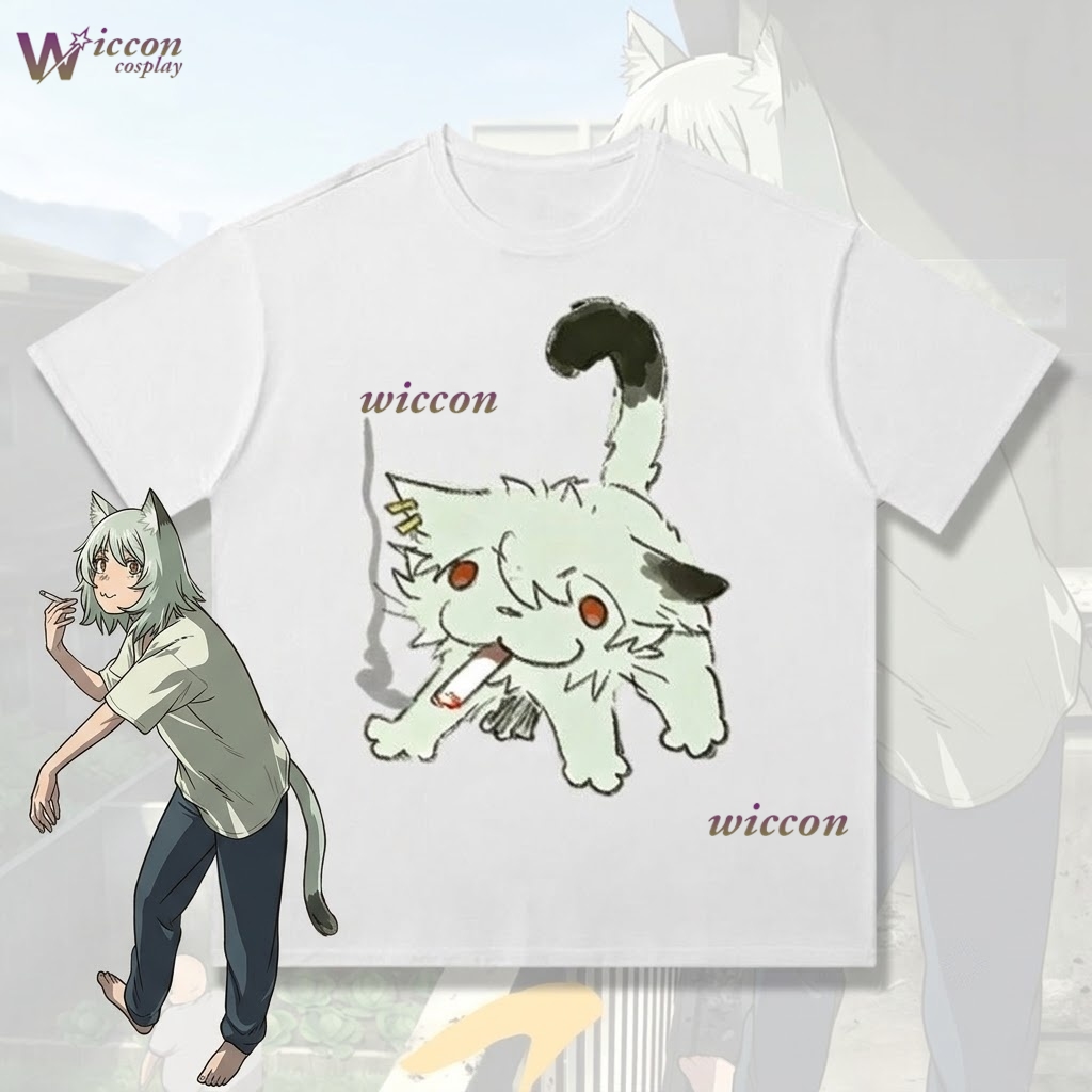 YesOk チェーンスモーカー猫矢尾子かわいいアニメプリント - Anime Merchandise Shirt のレビューと価格