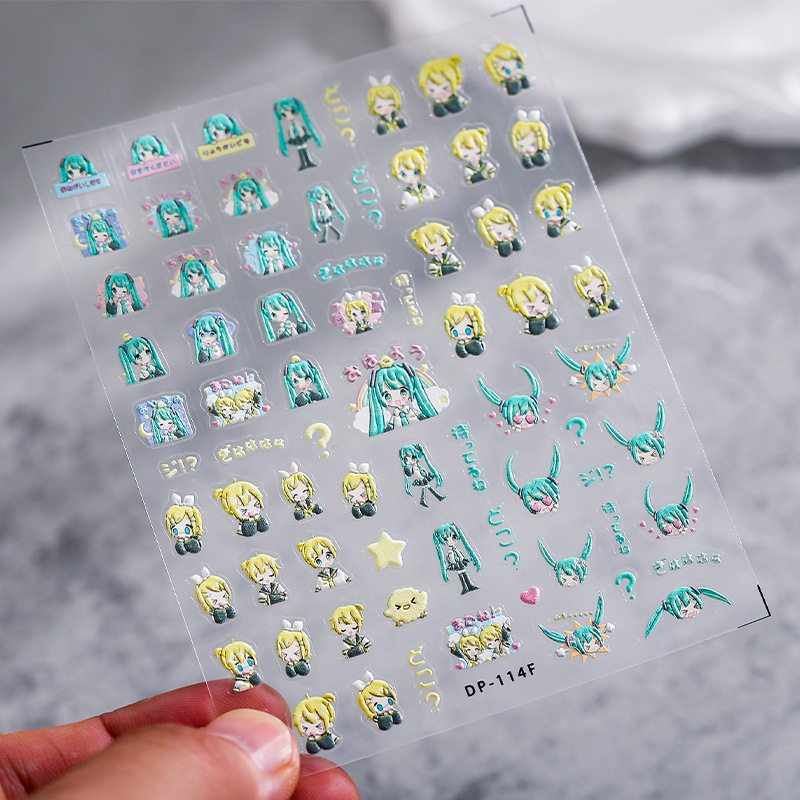 1 個初音ミク漫画ネイルアートステッカーネイルパーツ日本のア - Anime Merchandise Nepal のレビューと価格