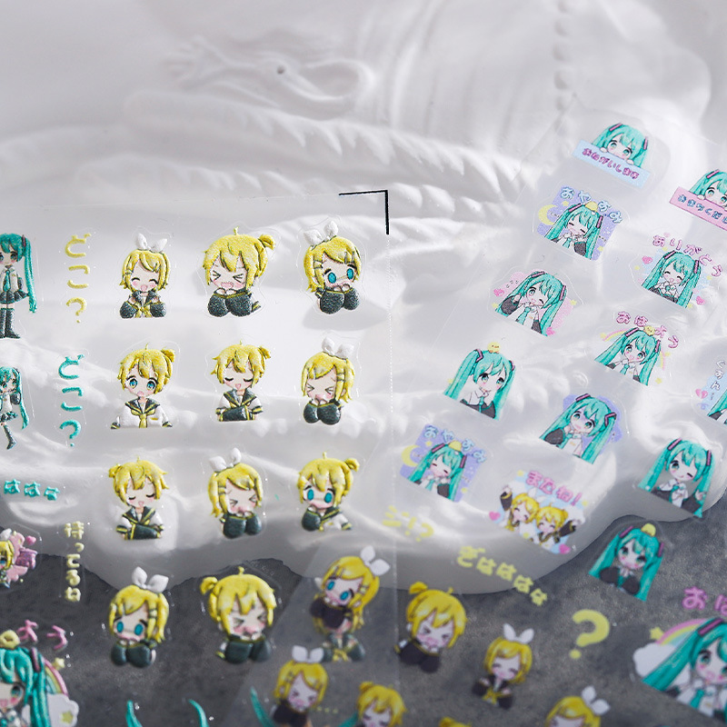 1 個初音ミク漫画ネイルアートステッカーネイルパーツ日本のア - Anime Merchandise Nepal のレビューと価格